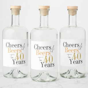 Prost und Bier zum 40. Geburtstag Partygeschenk Alkoholflaschenetikett