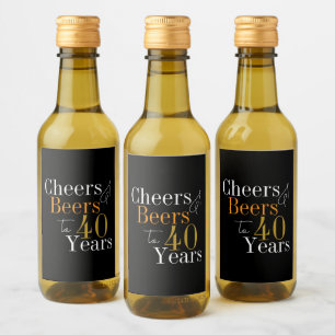 Prost und Bier zum 40-Jahre-Partygeschenk Weinetikett