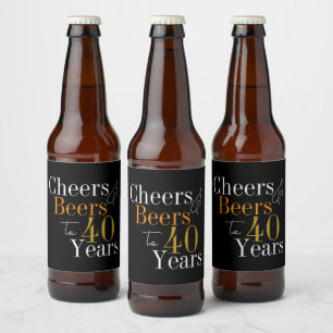 Prost und Bier zum 40er Partygeschenk Bierflaschenetikett