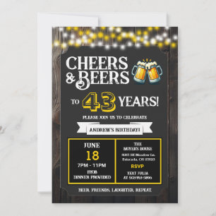 Prost und Bier zum 43. Geburtstag im Hinterhof-Gri Einladung