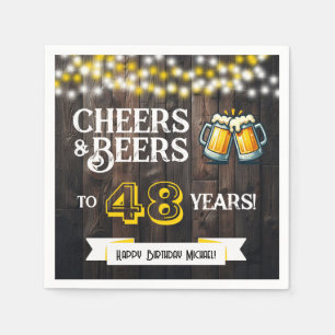 Prost und Bier zum 48. rustikalen Geburtstag Serviette