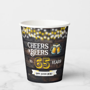 Prost und Bier zum 65. Ländlichen Geburtstag Pappbecher