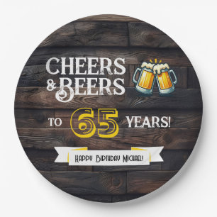 Prost und Bier zum 65. Ländlichen Geburtstag Pappteller