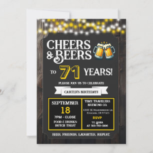 Prost und Bier zum 71. Geburtstag der Brauerei Einladung