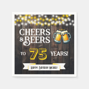 Prost und Bier zum 75-jährigen rustikalen Geburtst Serviette