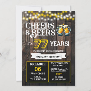 Prost und Bier zum 77. Geburtstag Überraschungsbra Einladung
