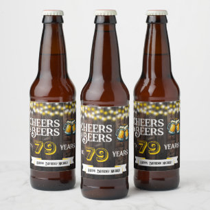 Prost und Bier zum 79. rustikalen Geburtstag Bierflaschenetikett