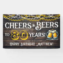 Prost und Bier zum 80. Geburtstagsfeier Banner