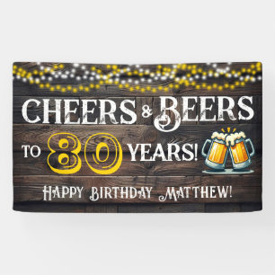 Prost und Bier zum 80. Geburtstagsfeier Banner
