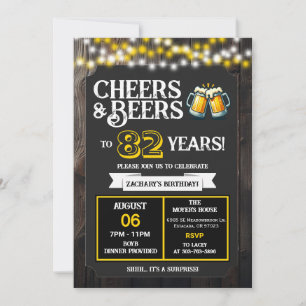 Prost und Bier zum 82. Geburtstag Überraschung im Einladung
