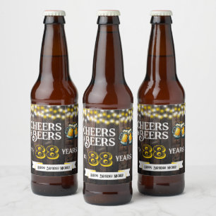 Prost und Bier zum 88. rustikalen Geburtstag Bierflaschenetikett