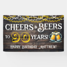 Prost und Bier zum 90. Geburtstag Party Banner
