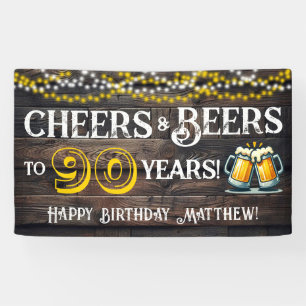 Prost und Bier zum 90. Geburtstag Party Banner