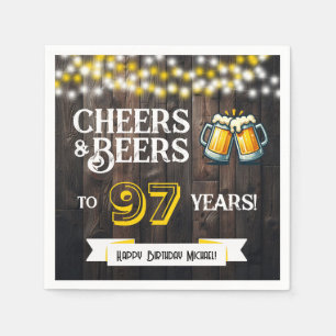 Prost und Bier zum 97. rustikalen Geburtstagsfest Serviette
