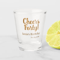 Prost vierzig orange braune Kalligrafie Geburtstag
