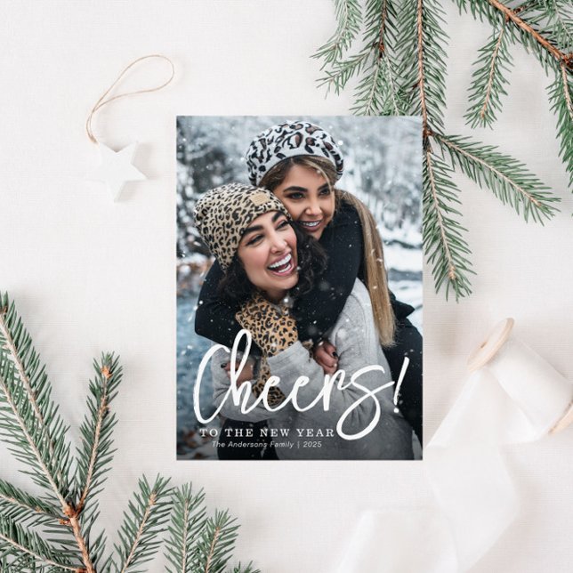 PROST | White Scriptkarte Feiertagskarte (Von Creator hochgeladen)