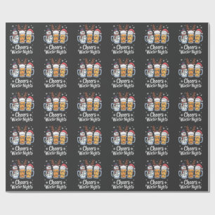 Prost Winter Nächte Biere Schneemann Bierliebhaber Geschenkpapier