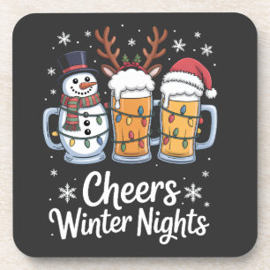 Prost Winter Nächte Biere Schneemann Bierliebhaber Getränkeuntersetzer