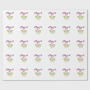 Prost zum 10. Hochzeitstag mauve golden na Geschenkpapier