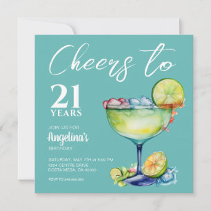 Prost zum 21. Geburtstag Margarita Einladung