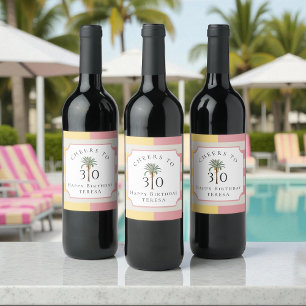 Prost zum 30. Palm Beach Tropical Geburtstag Weinetikett