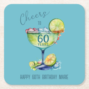 Prost zum 60-jährigen Jubiläumsgeburtstag  Rechteckiger Pappuntersetzer