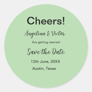 Prost zum Datum einfach minimal modern elegant Runder Aufkleber