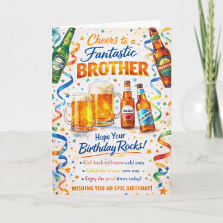 Prost zum Geburtstag eines fantastischen Bruders G Karte