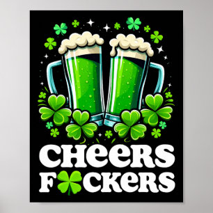 Prost zum St. Patrick's Day Lustige Männer Biertri Poster