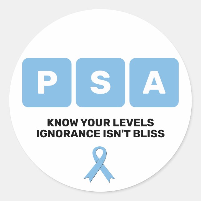 Prostatakrebs Awareness PSA Runder Aufkleber (Vorderseite)