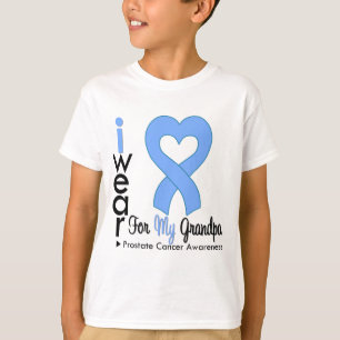 Prostatakrebs Light Blue Heart Ribbon GRANDPA T-Shirt