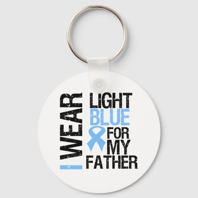 Prostatakrebs Light Blue Ribbon Vater Schlüsselanhänger (Vorderseite)