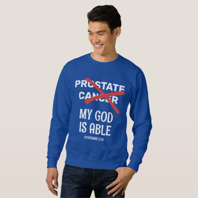 Prostatakrebs MEIN GOD IST Christlich Sweatshirt (Vorne ganz)