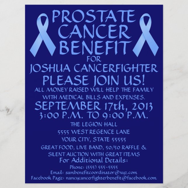 Prostatakrebs Ribbon Benefit Flyer (Vorne)