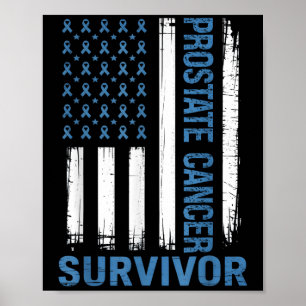 Prostatakrebsüberlebung Vintage Flag-Schleife Poster