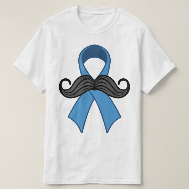 Prostate Awareness Ribbon Mustache T-Shirt (Design vorne)