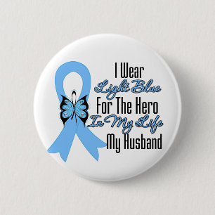 Prostate Cancer Ribbon Hero Mein Mann Button