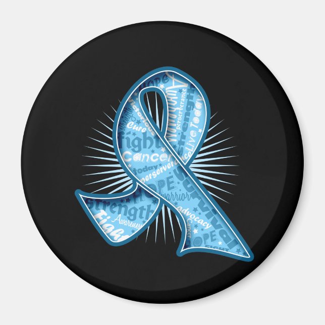 Prostate Cancer Slogan Watermark Ribbon Magnet (Vorne)