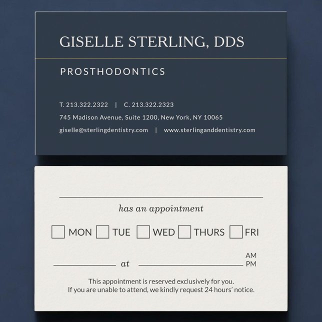 Prosthodontics Office Appointment Reminder Visitenkarte (Von Creator hochgeladen)