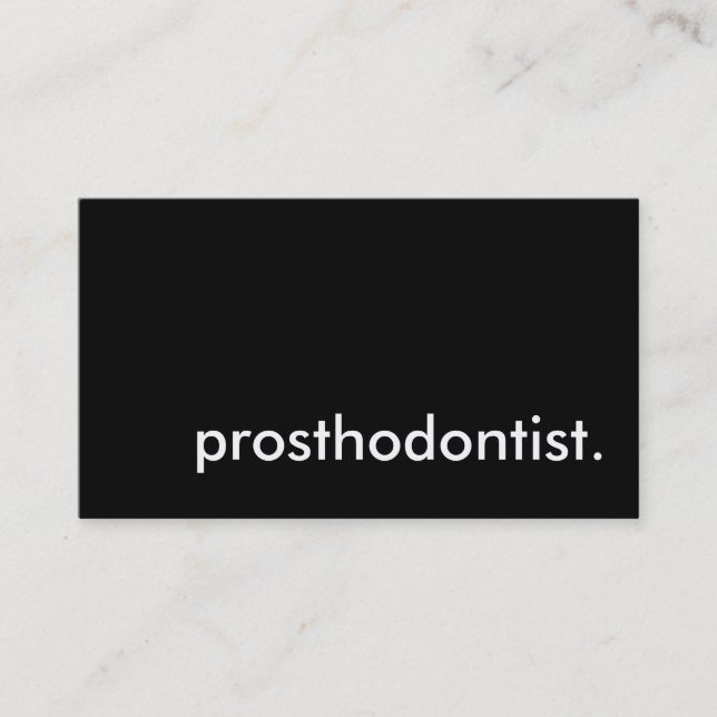Prosthodontist. Visitenkarte (Vorderseite)