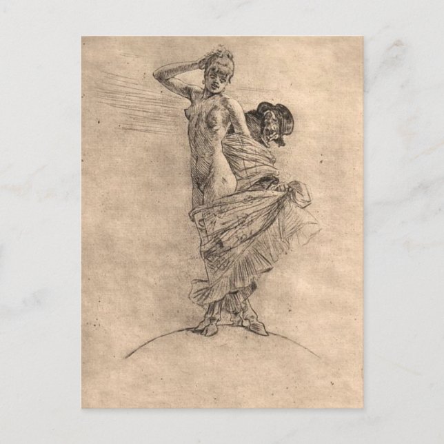 Prostitution und Wahnsinn dominieren die Welt Postkarte (Vorderseite)