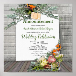 Protea - Ankündigung der Blume Strelitzia Poster