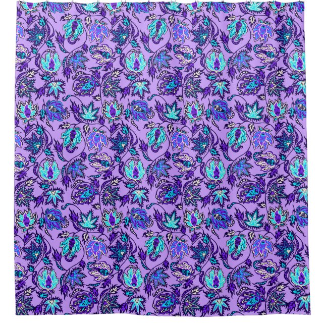 Protea Batik Hawaiian Tropical Floral Duschvorhang (Vorderseite)