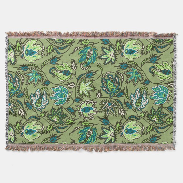 Protea Batik Hawaiian Tropical Throw Blanket Decke (Vorderseite)