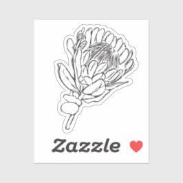 Protea Black & White Custom cut Sticker III