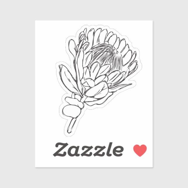 Protea Black & White Custom cut Sticker III (Blatt)