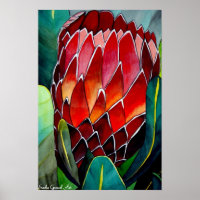 Protea Blume Aquarellmalerei