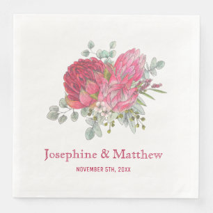 Protea Blume & Waratah Wedding Serviette