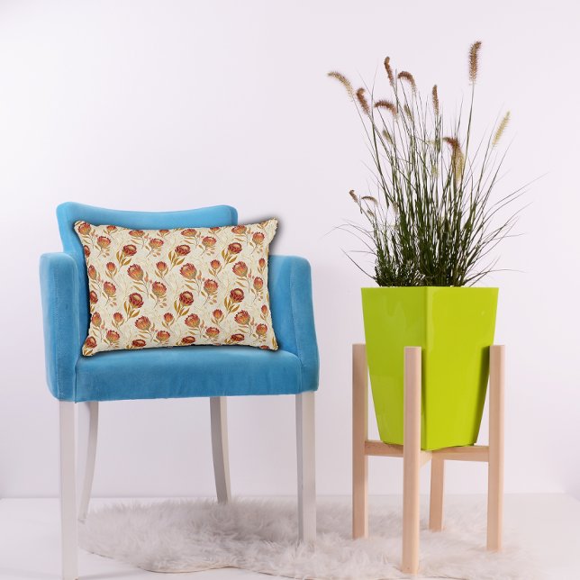 Protea Blume Wüste Blumenrosa Muster Dekokissen (Von Creator hochgeladen)