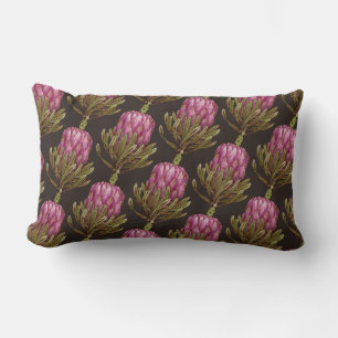 Protea-Blumen-Pflanzenmuster-Lendenkissen Lendenkissen